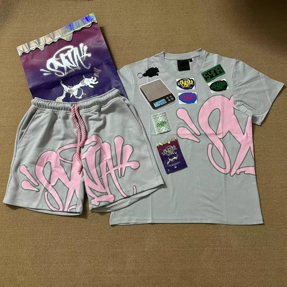 Synaworld T-shirt and Short Set Syna World Cotton Summer Streetwear Suit