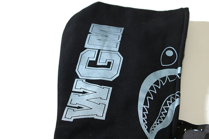 Bape Shark Camo Sweat-shirt à fermeture éclair complète Veste à capuche Shark Camo - NOIR 