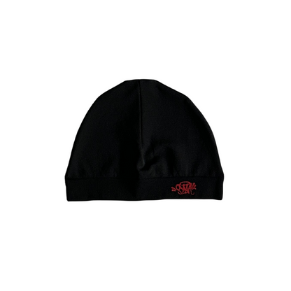 Berets Running Cap Syna World Logo Skull Hat Knitting Beanie Men‘s Women’s Y2k Warm Beanies SY Seamless Cold Hat - Black/Red