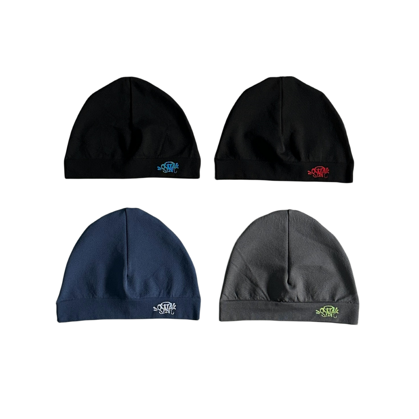 Bérets casquette de course Syna World Logo crâne chapeau tricot bonnet hommes femmes Y2k chaud bonnets SY sans couture chapeau froid-noir/rouge