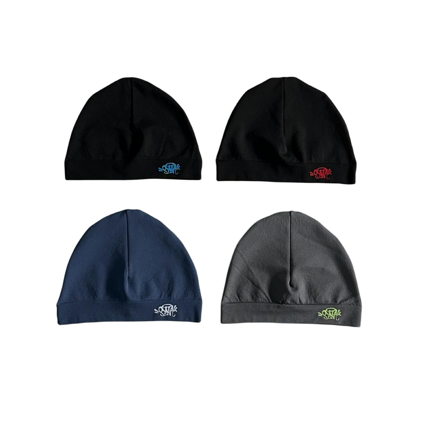 Berets Running Cap Syna World Logo Skull Hat Knitting Beanie Men‘s Women’s Y2k Warm Beanies SY Seamless Cold Hat - Grey/Green