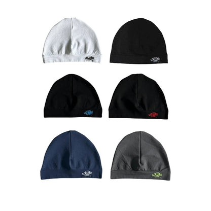 Boinas Syna Running Cap World Logo Skull Hat Knitting Beanie Hombres Mujeres Y2k Gorros cálidos SY Seamless Cold Hat