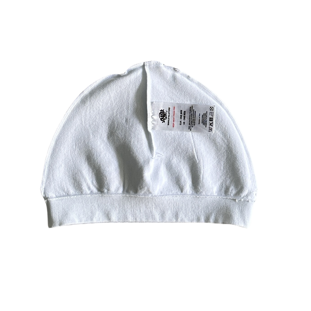 Bérets Casquette de Course Syna World Logo Crâne Chapeau Tricot Bonnet Hommes Femmes Y2k Chaud Bonnets SY Sans Couture Chapeau Froid - Bleu/Blanc