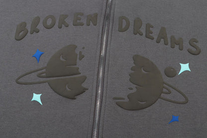 Broken Planet 'BROKEN DREAMS' Zip Up Hoodie Sweatshirt Jacket
