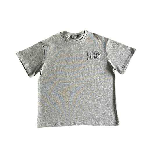 Broken Planet Basic Floral T-shirt Pullover Short Sleeve Top - Gray