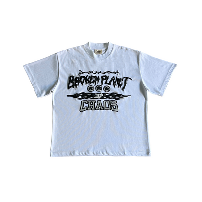 Broken Planet Chaos Tee Casual Streetwear Short Sleeve T-shirt - White