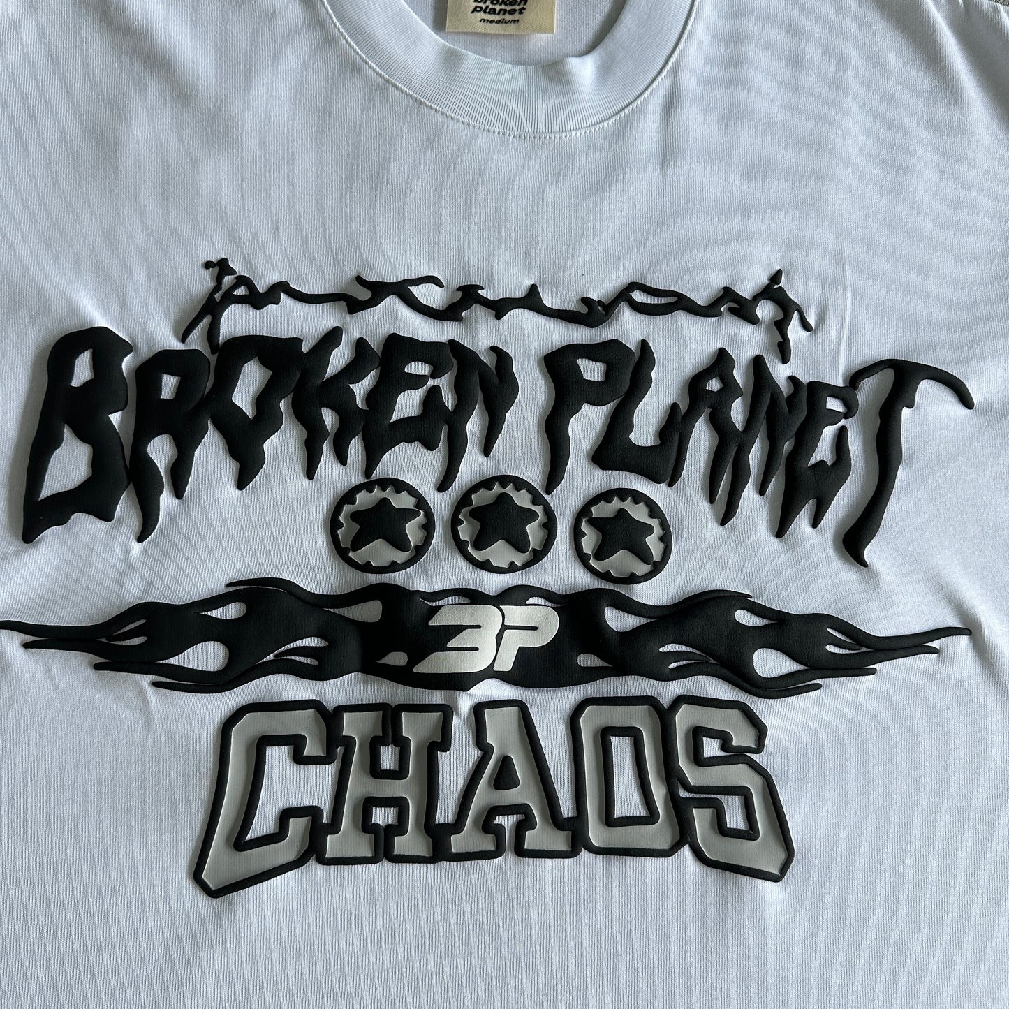 Broken Planet Chaos Tee Casual Streetwear Short Sleeve T-shirt - White