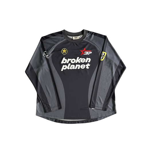 Broken Planet Football Shirt Sweatshirt Long-sleeved Shirt - Black/Gray