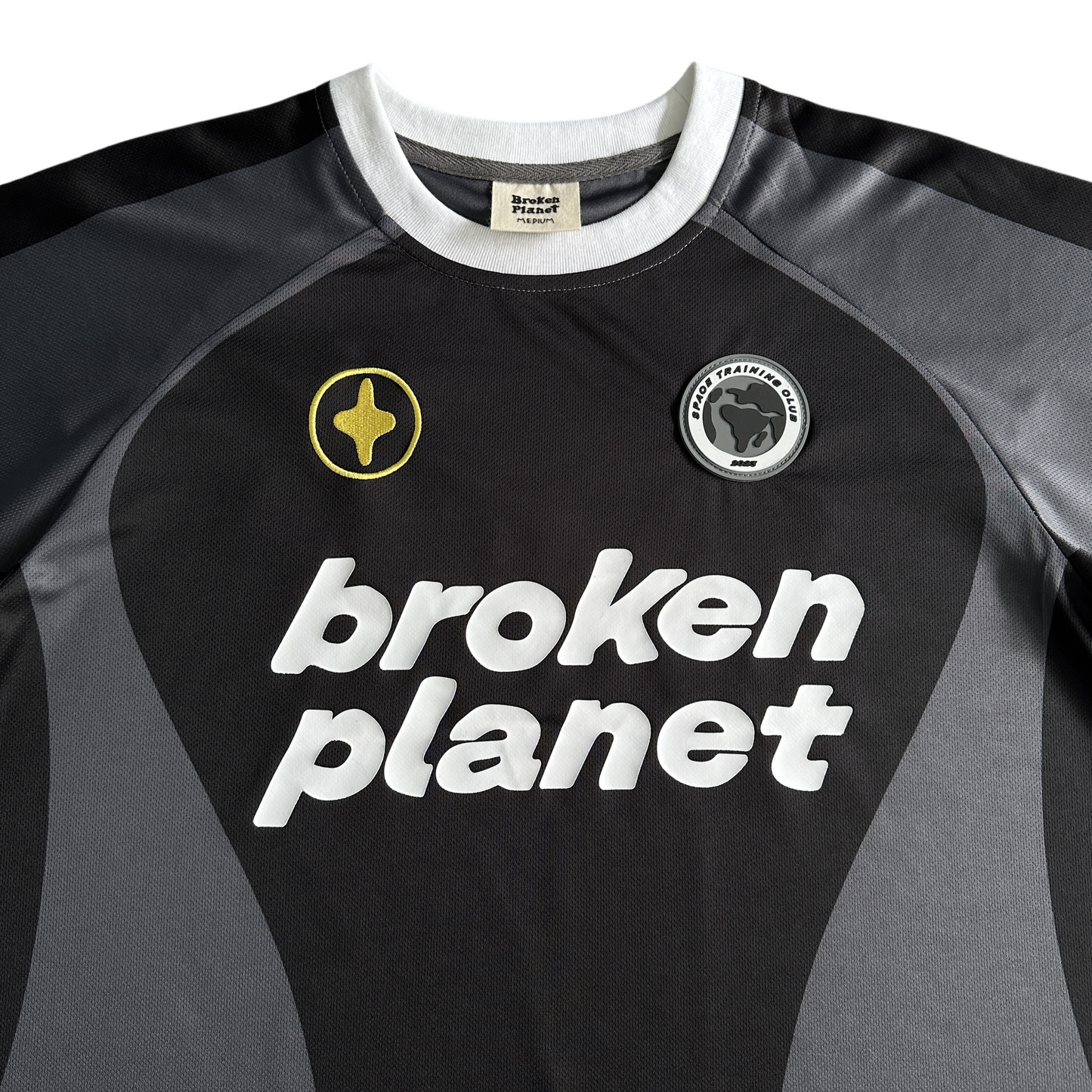 Broken Planet Football Tee Sweatshirt Short-sleeved T-Shirt - Black/Gray