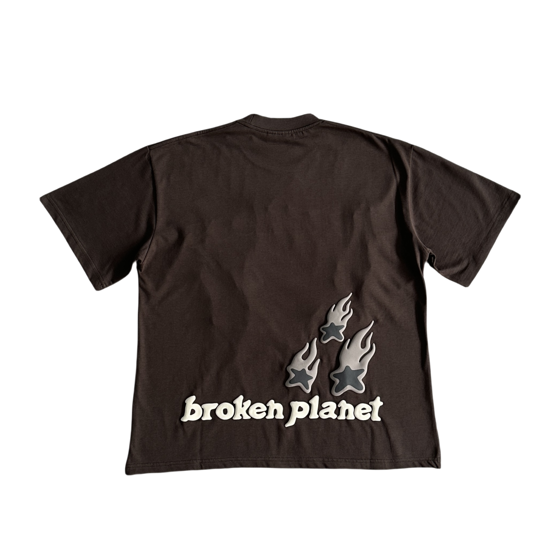 Broken Planet Heartess Love T-shirt Pullover Short Sleeve Top - Mocha Brown