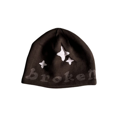 Broken Planet Bonnet tricoté Bérets Casquette de course pour homme et femme Y2k Bonnet chaud sans couture Chapeau froid Marron foncé