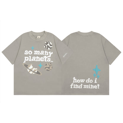 Broken Planet Men's Women's T-shirt 'so many planets' Tee