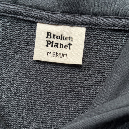 Broken Planet Zip Up Hoodie Jacket Hooded Cardigan Sweatshirt - Dark Grey