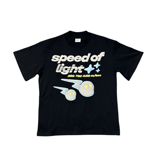 Broken Planet «vitesse de la lumière» T-shirt décontracté streetwear à manches courtes-noir