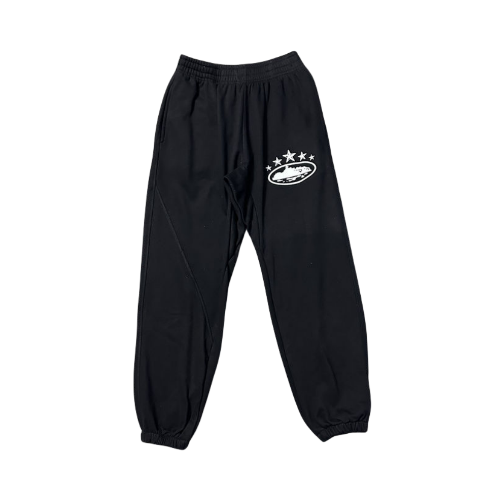 Corteiz 5 Starz Alcatraz Jogging Trousers - BLACK