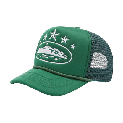 Corteiz 5 Starz Alcatraz Mesh Trucker Hat - Green