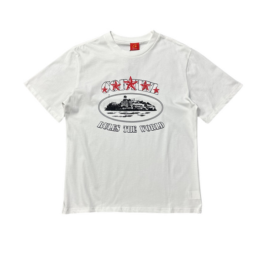 T-shirt à Manche Courte Corteiz 5 Starz Alcatraz Tee - Blanc