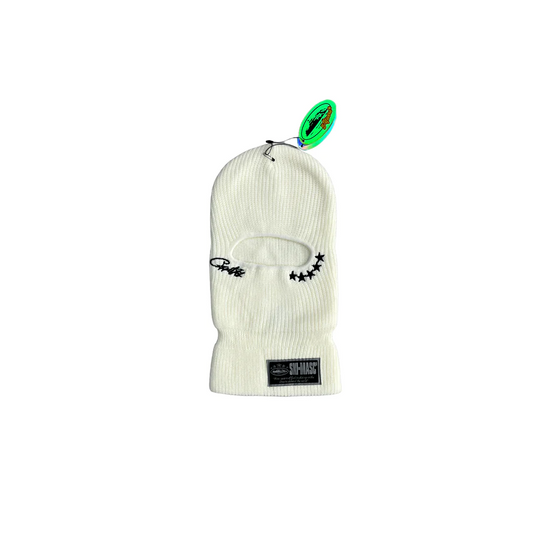 Corteiz 5 Starz Knit Bally Mask 5th Anniversary Balaclava - WHITE