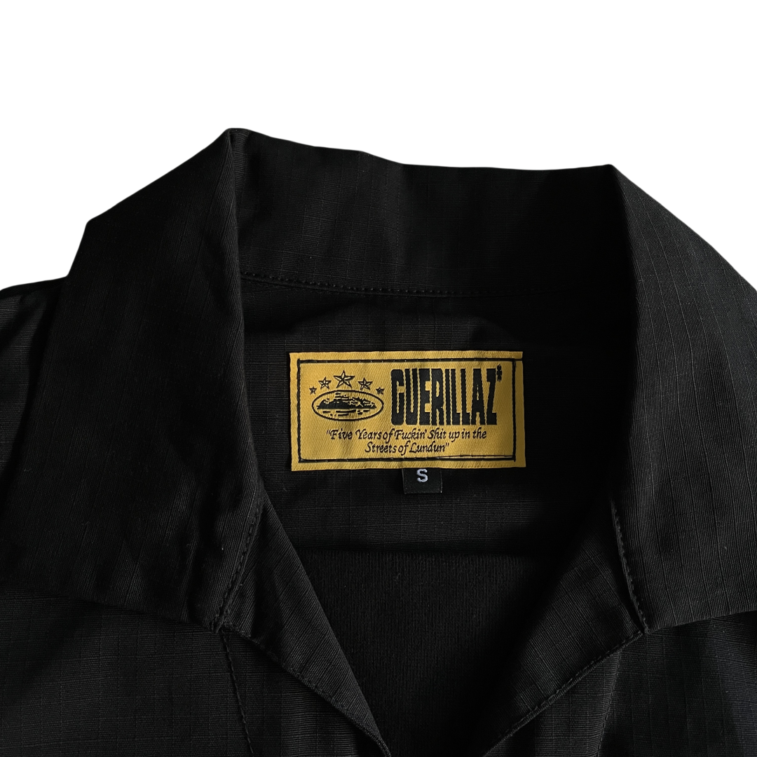Corteiz 5th Anniversary Guerillaz Drill Top Streetwear Pullover Windbreaker - Black