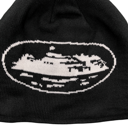 Corteiz Alcatraz Beanie Knitting Warm Cap Demon Cold Hat - Black/white