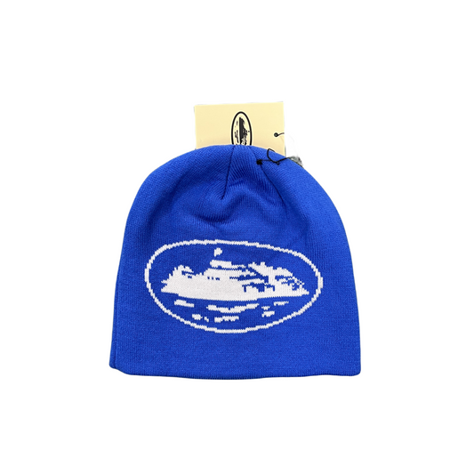 Corteiz Alcatraz Beanie Tricot Chaud Cap Demon Cold Hat - Bleu