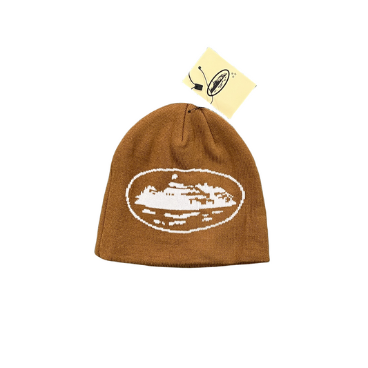 Corteiz Alcatraz Beanie Knitting Warm Cap Demon Cold Hat - Brown