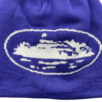 Corteiz Alcatraz Beanie Knitting Warm Cap Demon Cold Hat - Blue
