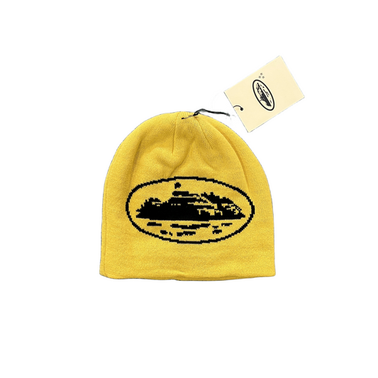 Corteiz Alcatraz Beanie Knitting Warm Cap Demon Cold Hat - Yellow