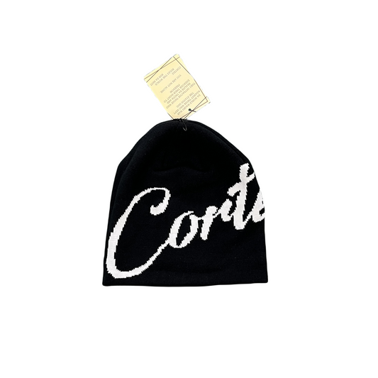 Corteiz Alcatraz Beanie Knitting Warm Cap Demon Printed Cold Hat - Black/White