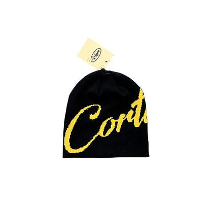 Corteiz Alcatraz Beanie Knitting Warm Cap Demon Printed Cold Hat - Black/White