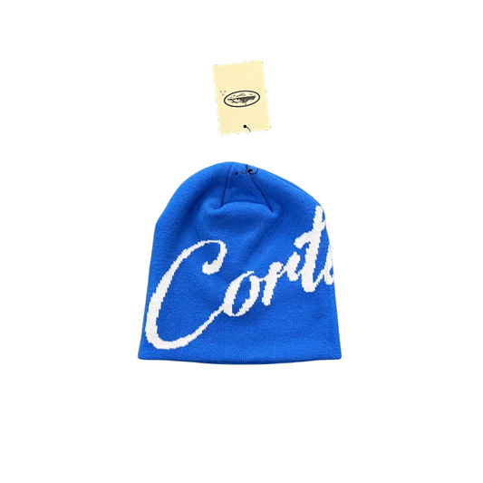 Corteiz Alcatraz Beanie Knitting Warm Cap Demon Printed Cold Hat - Blue