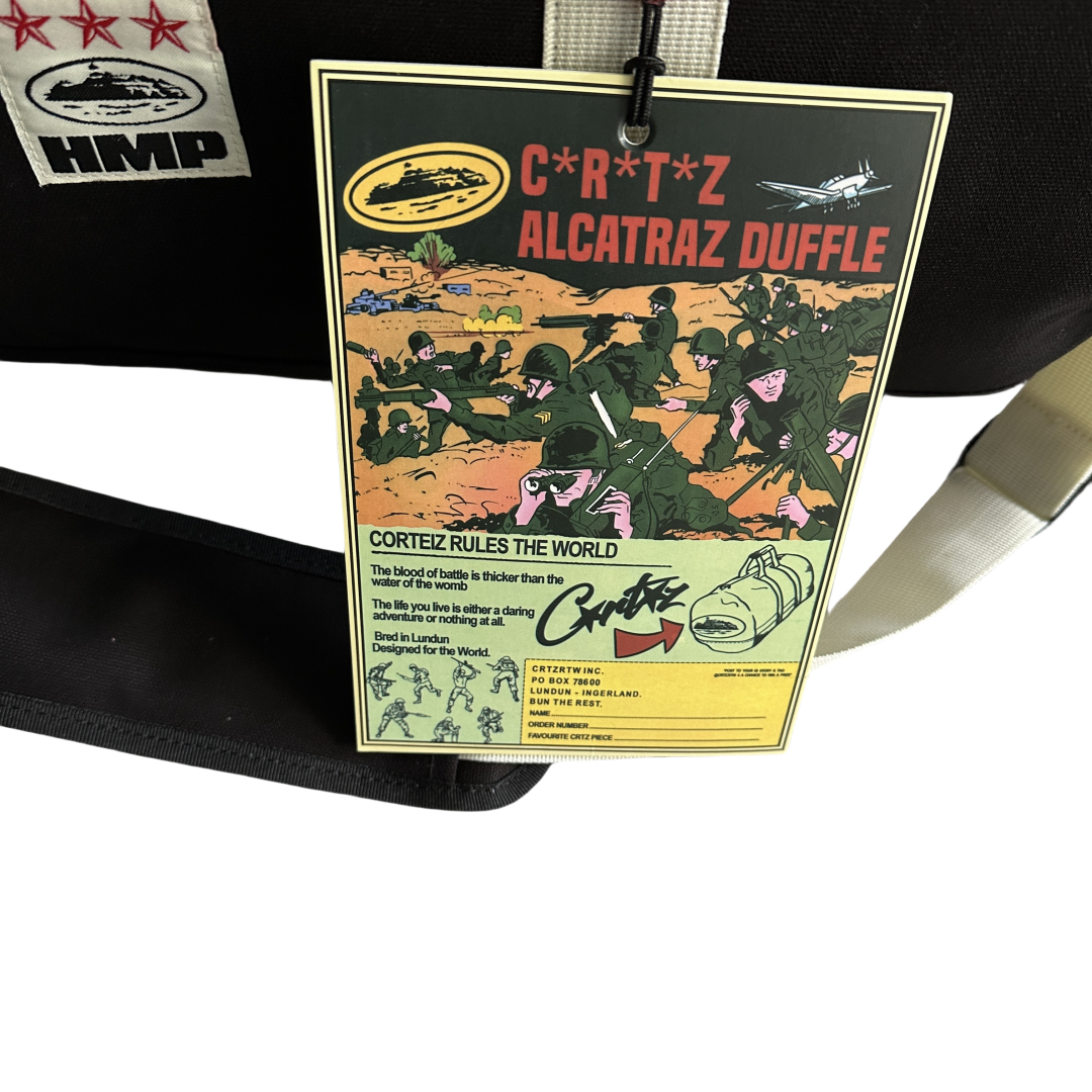 Sac de sport à bandoulière Corteiz Alcatraz Duffle Bag - Noir