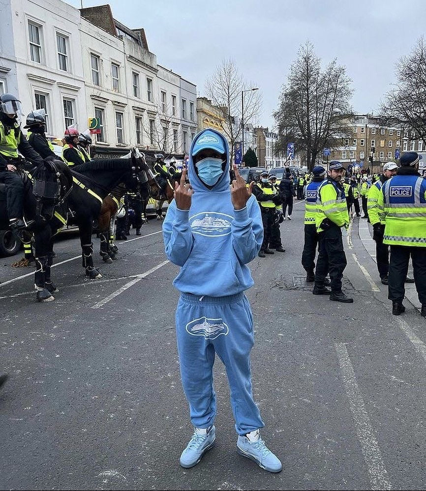 Corteiz Alcatraz Hoodie And Pants Tracksuits - BABY BLUE