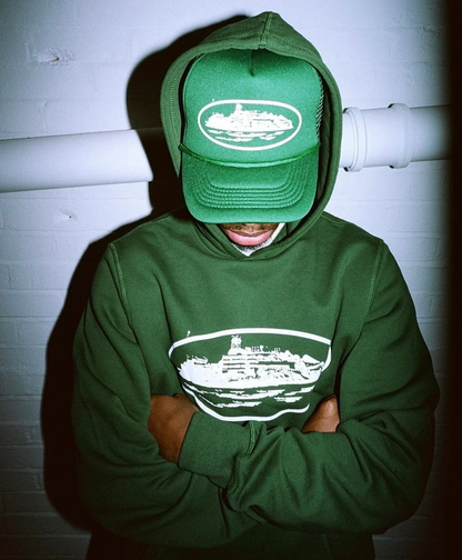 Corteiz Alcatraz Hoodie Hooded Long Sleeve Sweatshirt - Green