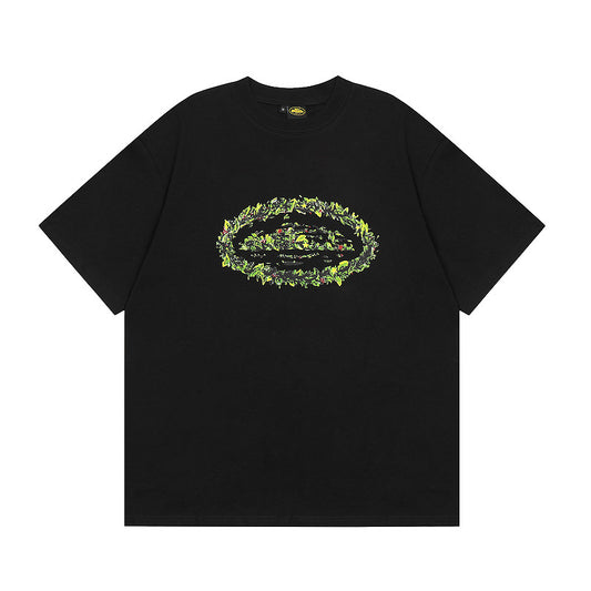 T-shirt à manches courtes Corteiz Alcatraz Round Grass Tee - NOIR