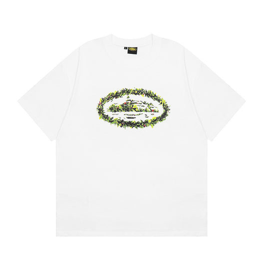 T-shirt à manche courte Corteiz Alcatraz Round Grass Tee - Blanc