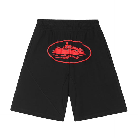 Corteiz Alcatraz Classic Shorts - BLACK RED