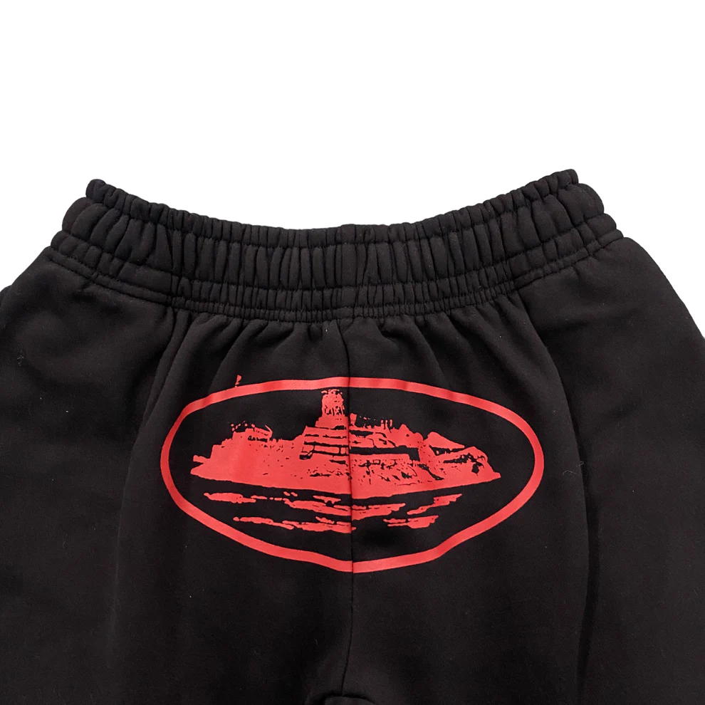 Corteiz Alcatraz Classic Shorts - BLACK RED