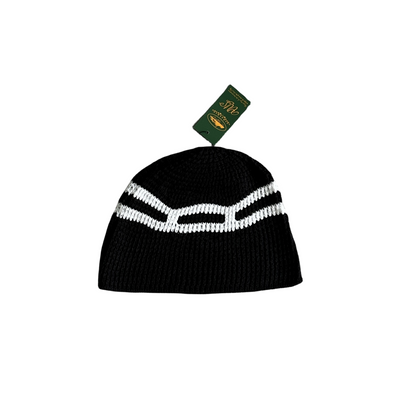 Corteiz Grand Bonnet Au Crochet Corde Épaisse Escalier Tricot Bonnet Chaud Chapeau Froid - Noir