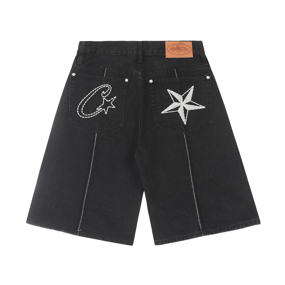 Corteiz C-Star Denim Shorts Men's Women's Unisex Jeans - BLUE