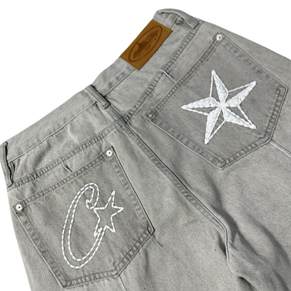 Corteiz C-Star Denim Shorts Jeans unisexe pour hommes et femmes - BLEU