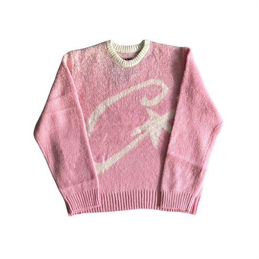 Corteiz C Star Mohairknit Sweater Jumper Tops -Pink