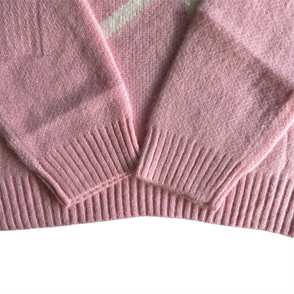 Corteiz C Star Mohairknit Sweater Jumper Tops -Pink