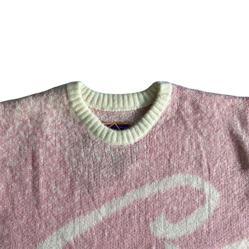 Corteiz C Star Mohairknit Sweater Jumper Tops -Pink