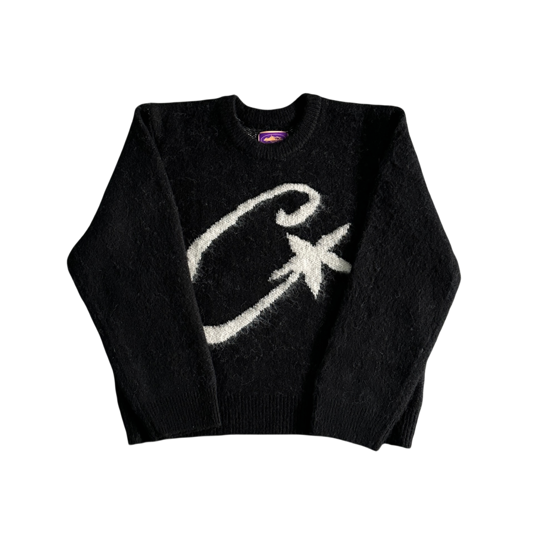 Corteiz C Star Mohairknit Sweater Pull à col rond unisexe - Noir
