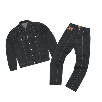 Corteiz C-Star Denim Trucker Jacket And Jeans Tracksuits - Blue