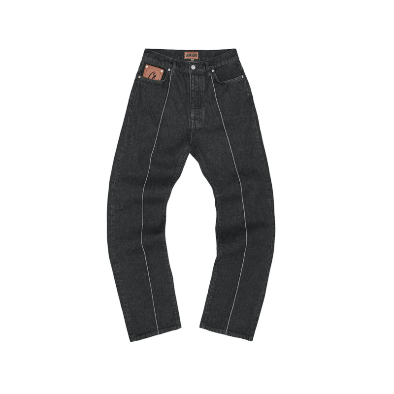 Corteiz C-Star Stitch-Down Denim Trucker Jacket And Jeans Suit Tracksuits - Gray