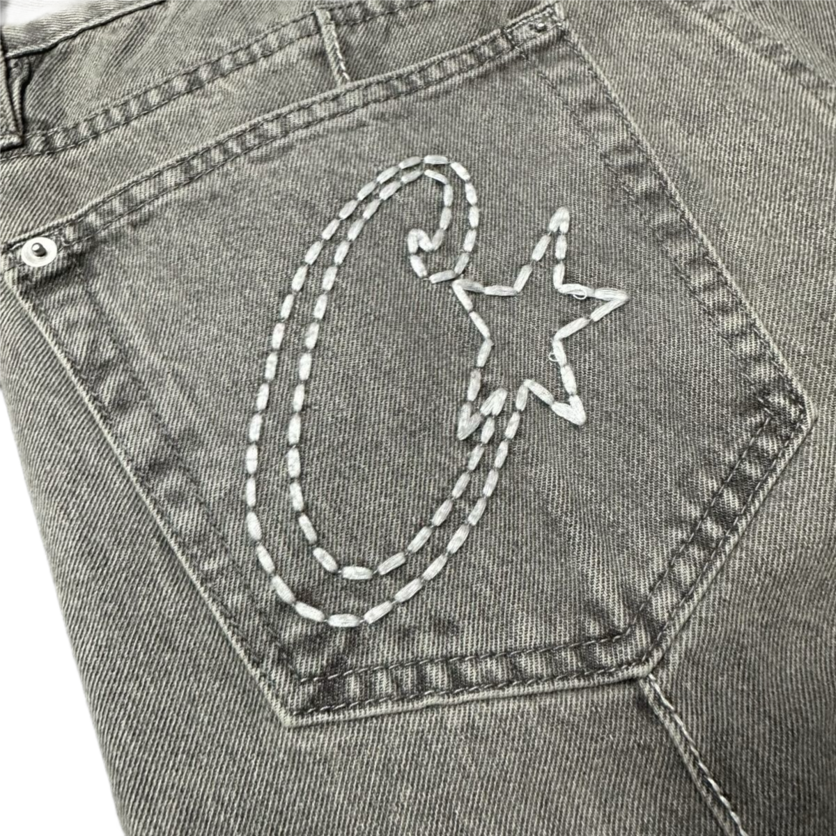 Corteiz C-Star Stitch-Down Denim Trucker Jacket Et Jeans Survêtements - Gris