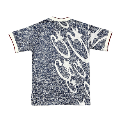 Corteiz Carni Stellations T-shirt en jersey de football à manches courtes – Bleu glacier