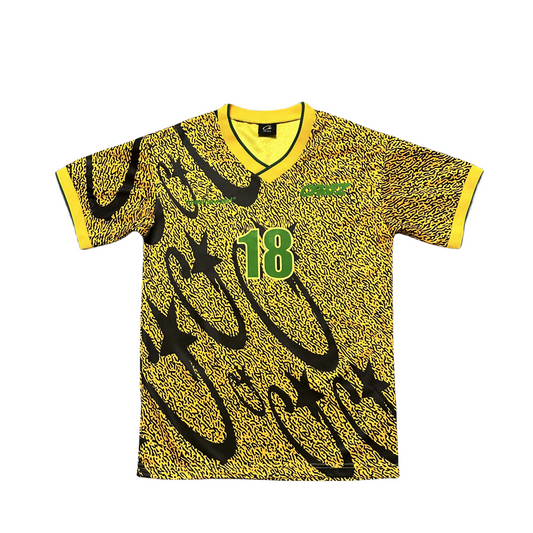 T-shirt à manches courtes en jersey de football Corteiz Carni Stellations - JAUNE